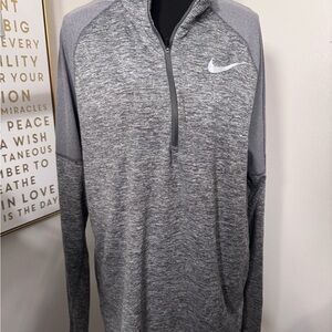 Nike Heather Gray Quarter-Zip Performance Pullover